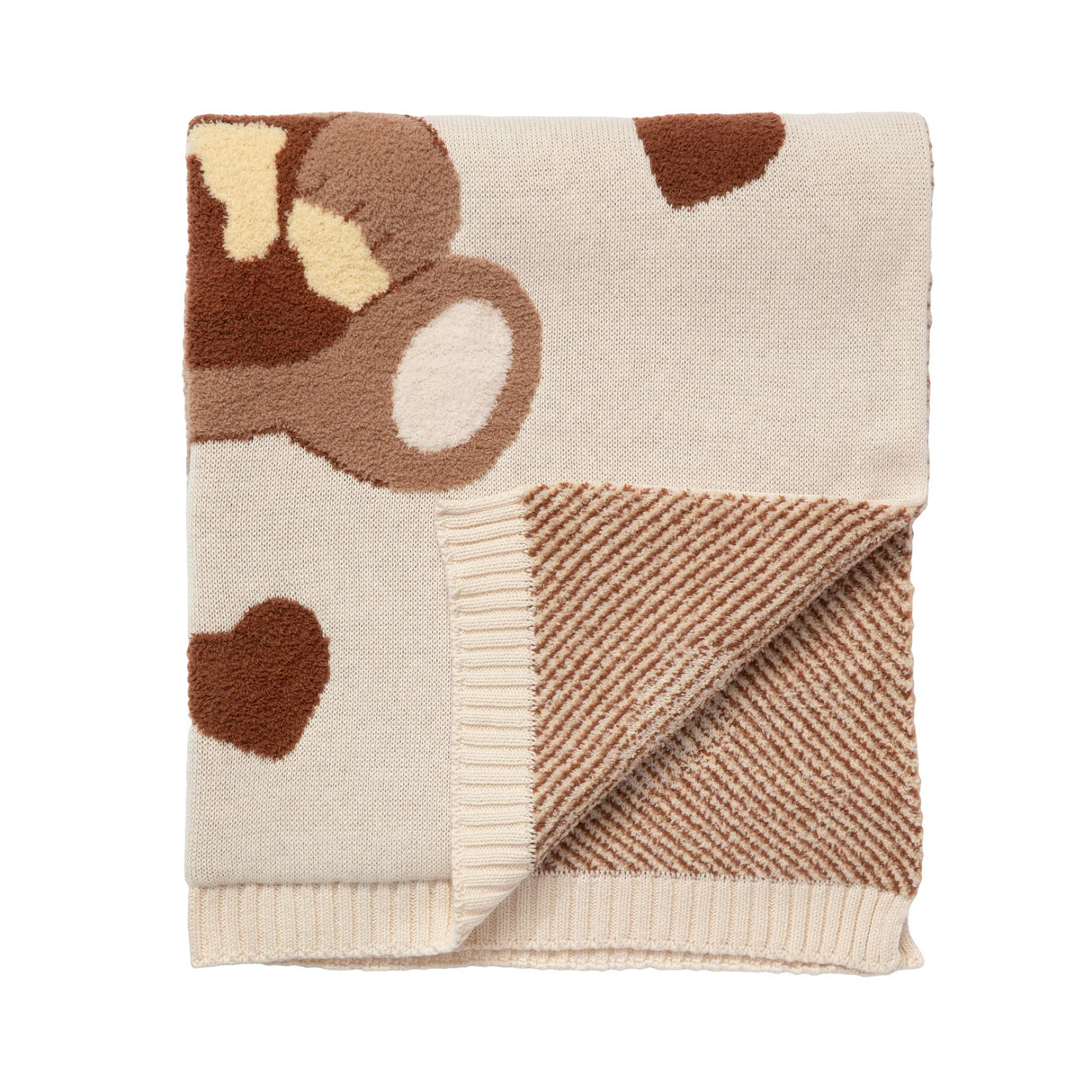 Jacquard Pram Blanket - Cuddly Bear
