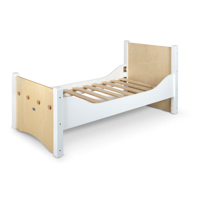 Adjustable Floor Bed - White & Birch