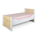 Adjustable Floor Bed - White & Birch