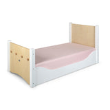 Adjustable Floor Bed - White & Birch