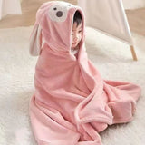 Animal Hooded Towel - Pink