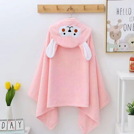 Animal Hooded Towel - Pink