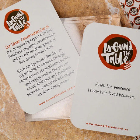 Around The Table Activity Card shown from the side