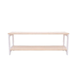 Aspire Single Shelf Bookshelf - White and Varnish