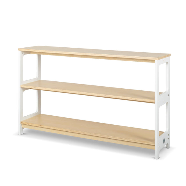 Aspire Slimline Two-Tier Bookshelf - White and Varnish-Furniture & Décor-My Happy Helpers