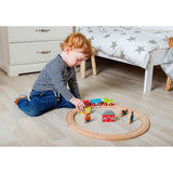 Child playing with My First Train Set