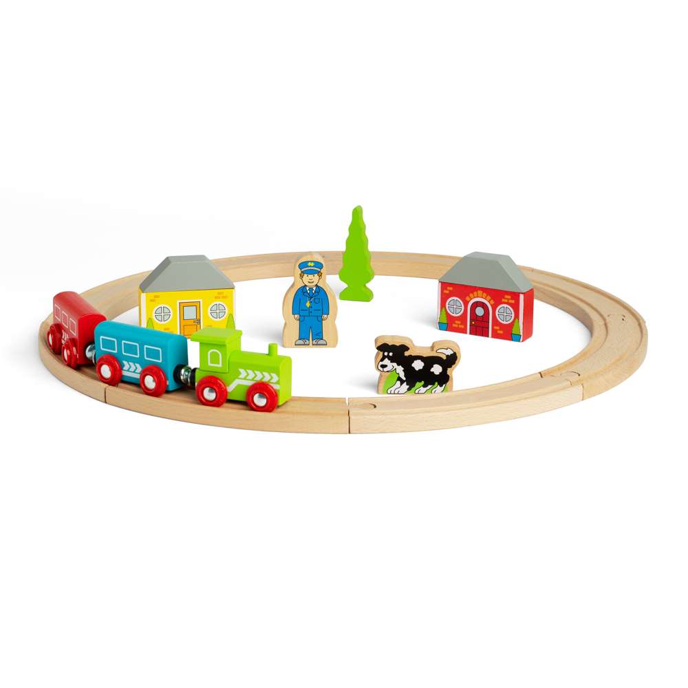 Bigjigs My First Train Set 20 piece wooden railway