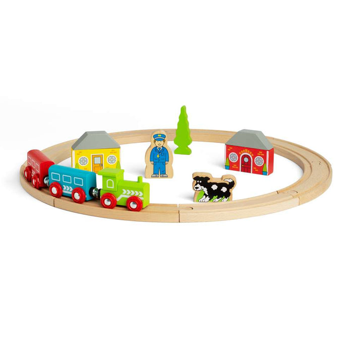 Bigjigs My First Train Set 20 piece wooden railway