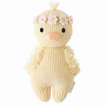 Cuddle and Kind Baby Duckling - Blush Floral hand-knit doll