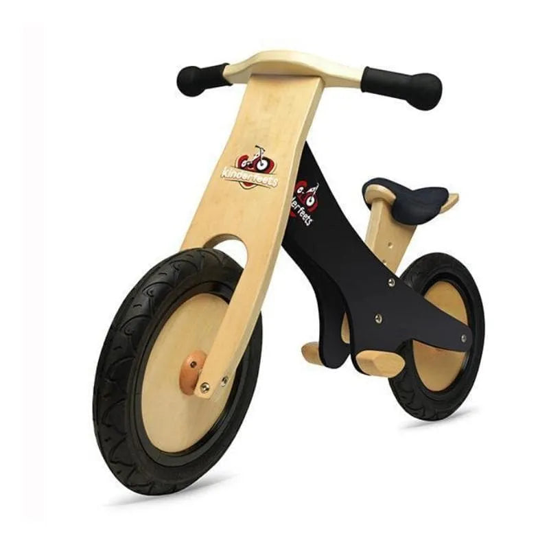 Close-up detail of the Kinderfeets Balance Bike - Black