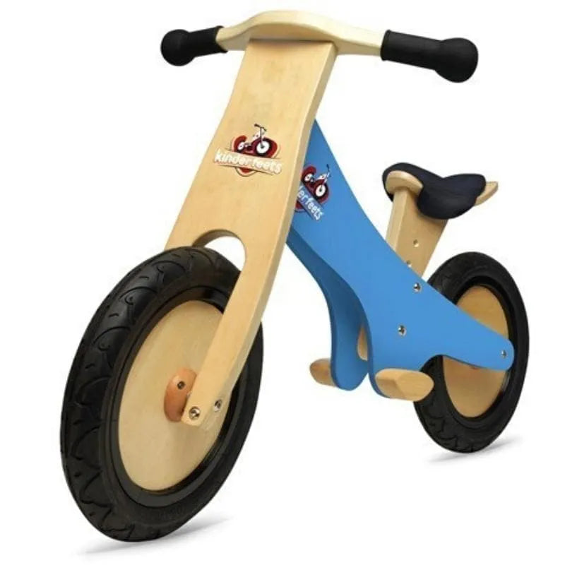 Close-up detail of the Kinderfeets Balance Bike - Blue