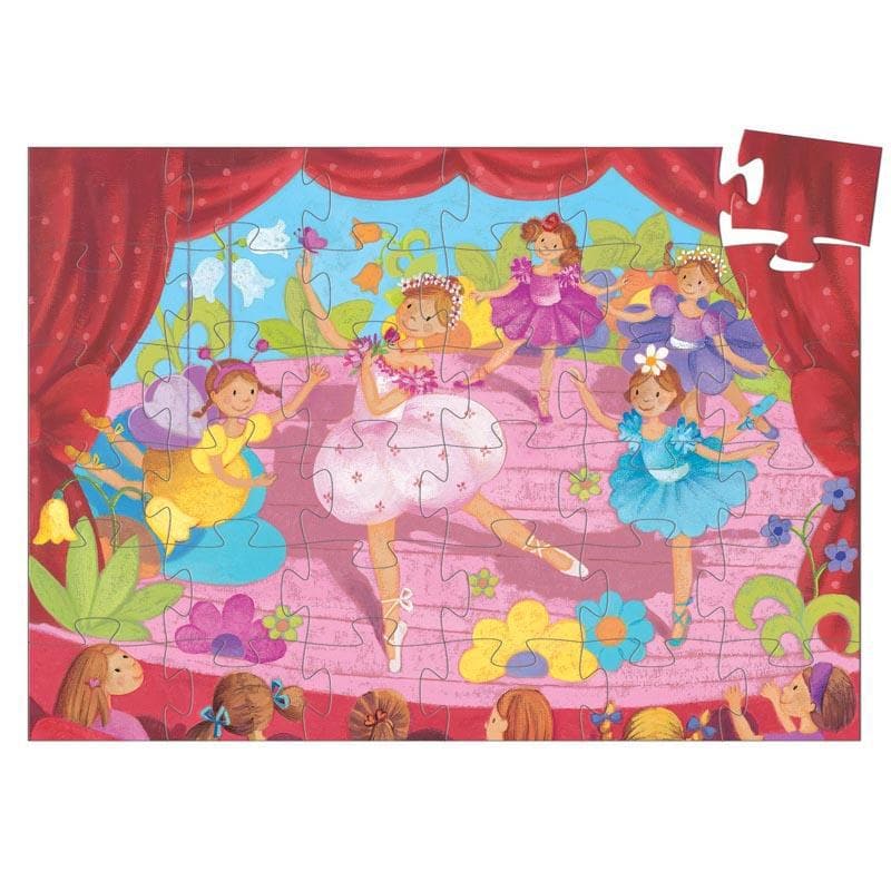 Close-up detail of the Ballerina Silhouette Puzzle - 36pc