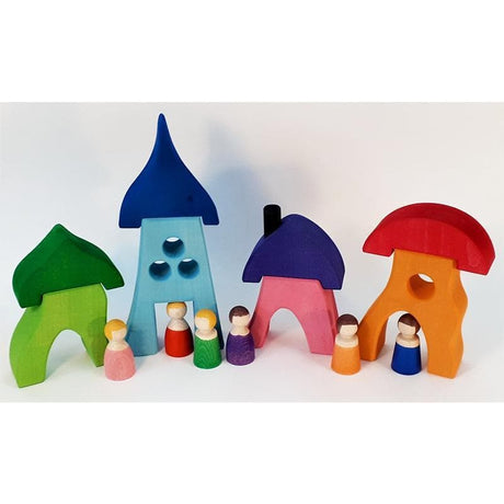 Bauspiel 4 Houses/8pc-Small World Play-My Happy Helpers