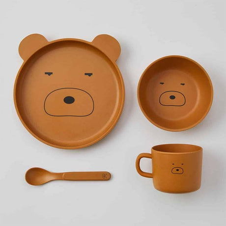 Bear Face Bamboo 4pc Dinner Sets-Kitchen Play-My Happy Helpers