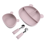 Bear Shaped Dinner Set Mauve