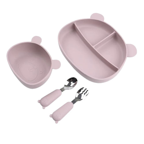 Bear Shaped Dinner Set Mauve