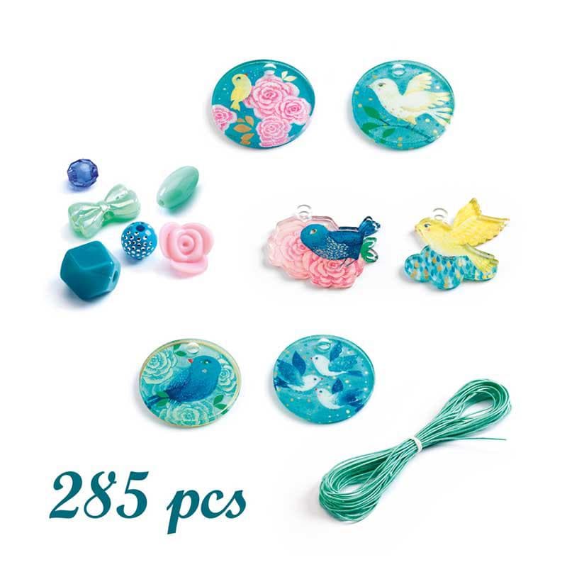 Close-up detail of the Bird Fancy Beads