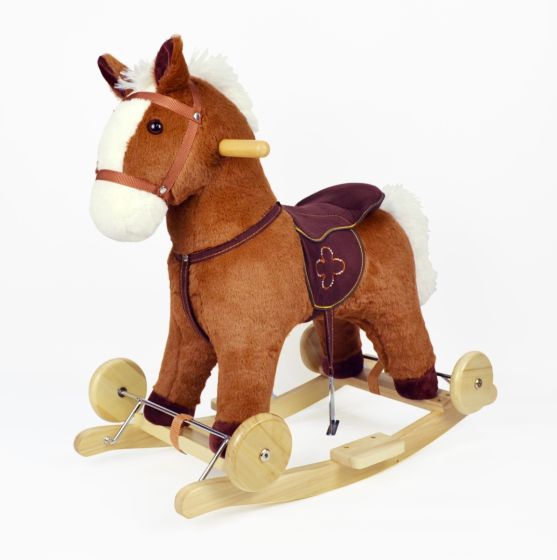 Close-up detail of the Brownie the Rock N Roller Horse