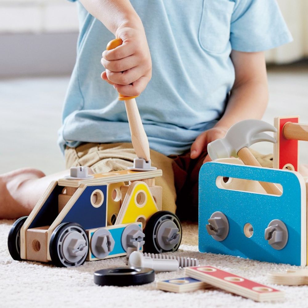 Hape Build-It Tool Box toy tool set – kids can unleash their creativity with this versatile toolbox