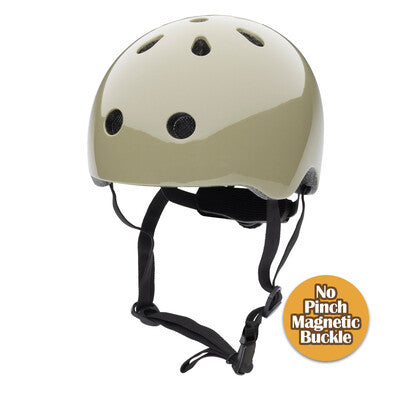 CoConuts Vintage Green Helmet - Extra Small children's bike helmet with magnetic pinch-free buckle