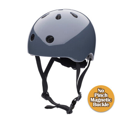 CoConuts Grey Helmet - Extra Small children's bike helmet with magnetic pinch-free buckle
