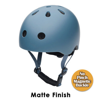 CoConuts Vintage Blue Helmet - Small/ Medium children's bike helmet with magnetic pinch-free buckle