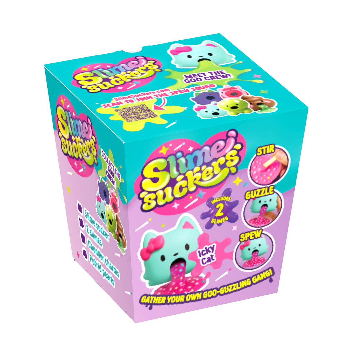 Slime Suckers Mini Icky Cat slime kit with squishy pet, for ages 6-9