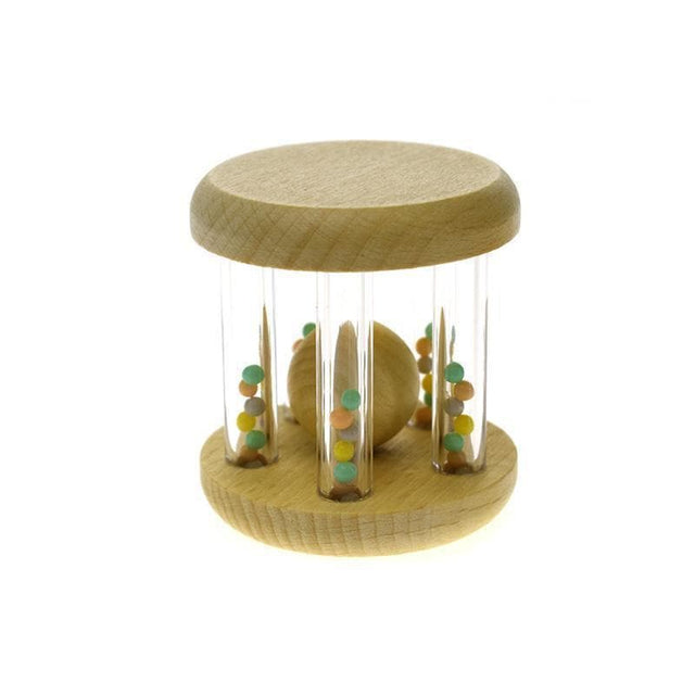 Calm and Breezy Wooden Rattle with Rainbow Bead Calm and Breezy Wooden Rattle with Rainbow Bead