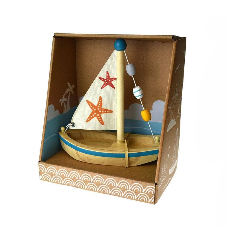 Calm and Breezy Wooden Sailboat-Toy Vehicles-My Happy Helpers