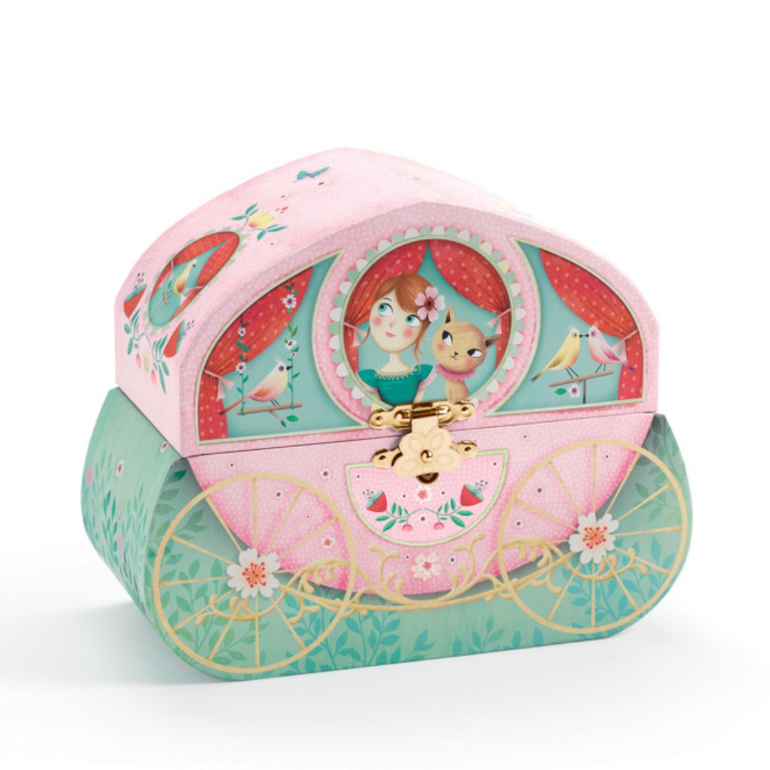 Close-up detail of the Carriage Ride Music Box
