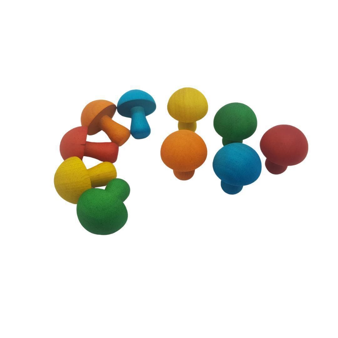 Coloured Mushrooms (Set of 10)