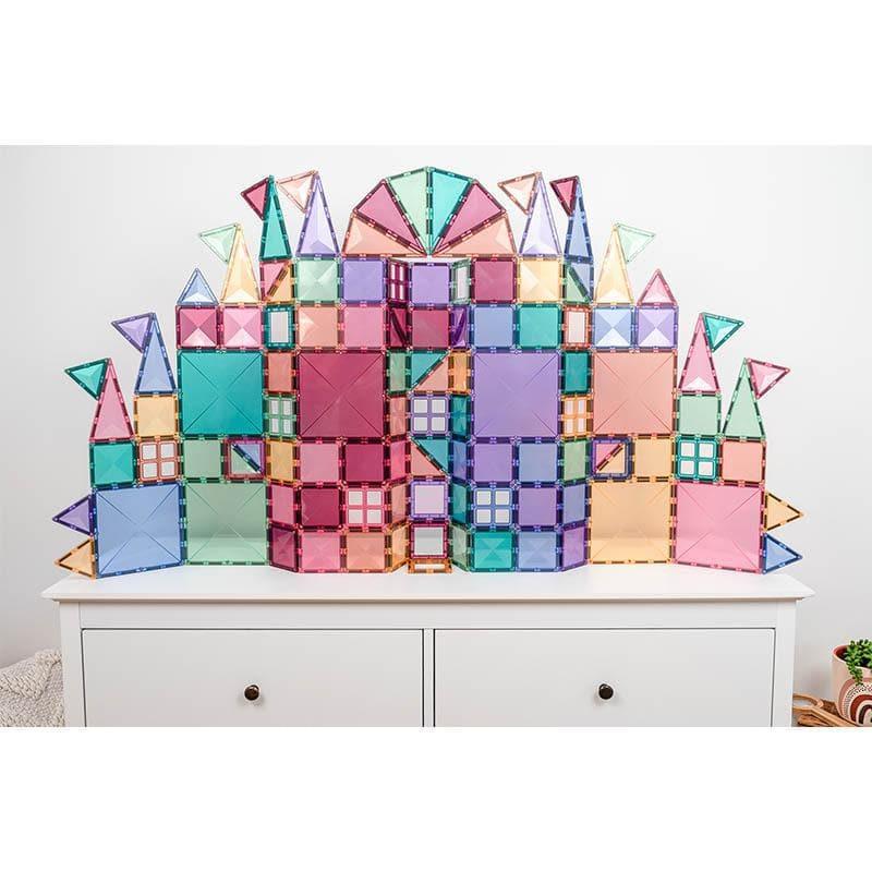 Child building with the Connetix 120 Piece Pastel Creative Pack