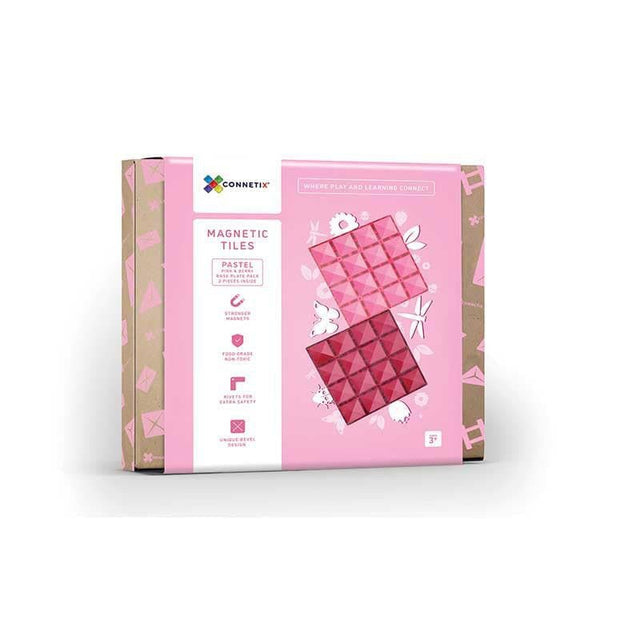 Connetix 2 Piece Base Plate - Pink & Berry Pack