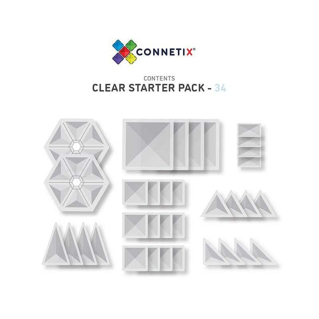 Connetix 34pc Clear Pack