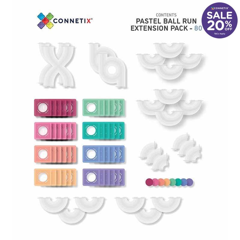 Connetix 80 pc Pastel Ball Run Expansion Pack