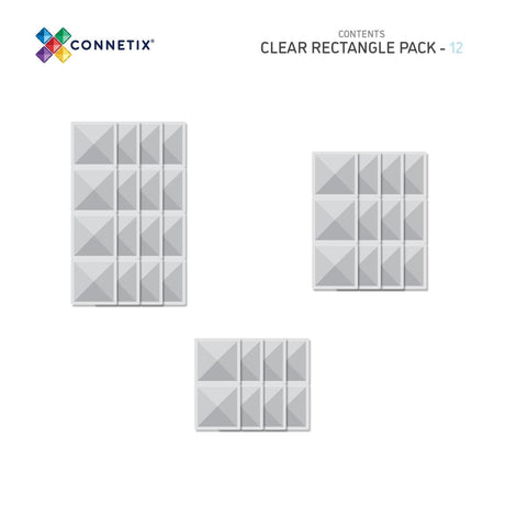 Connetix Clear Rectangle pack 12pce