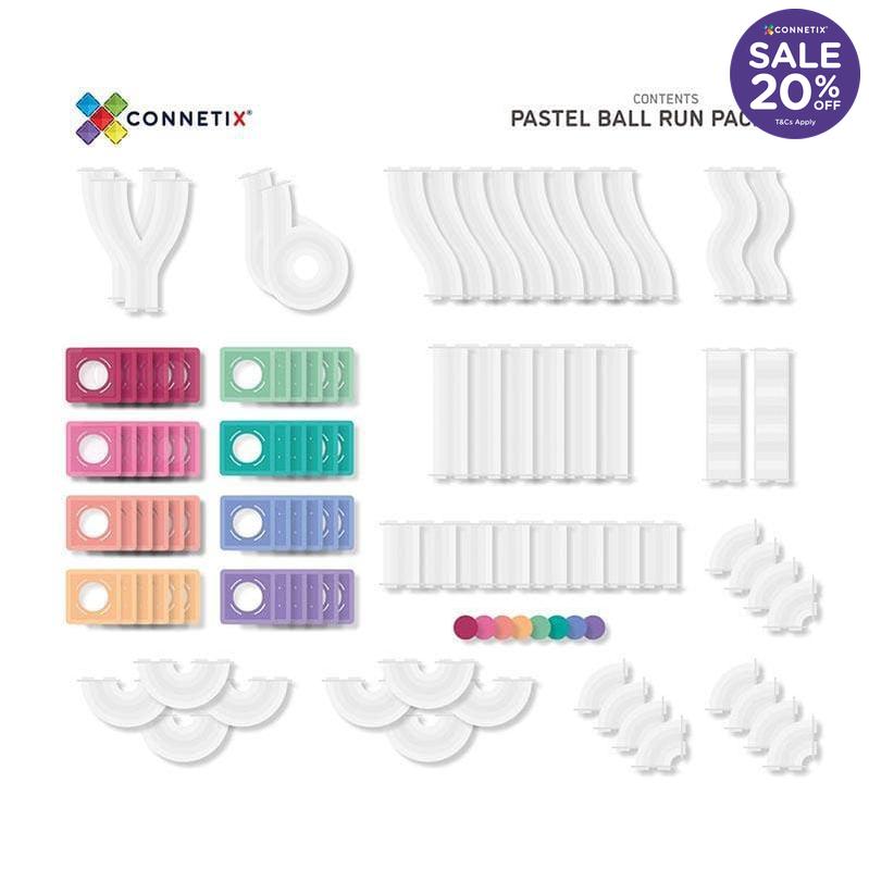 Connetix Pastel Ball Run Pack 106pc