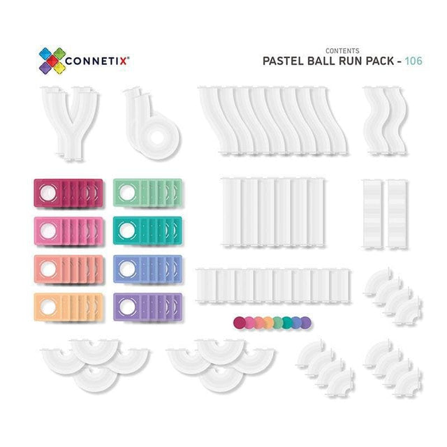 Connetix Pastel Ball Run Pack 106pc