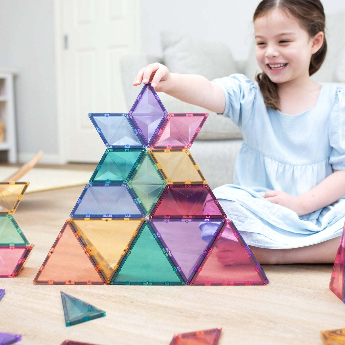 Close-up detail of the Connetix Pastel Shape Expansion Pack 48pc