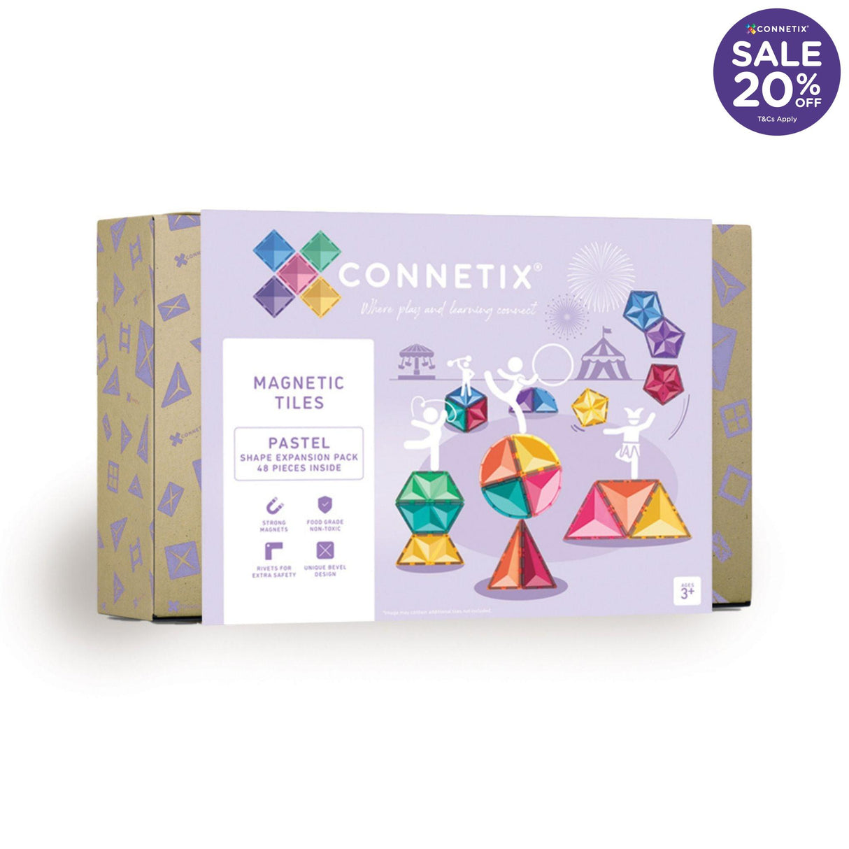 Connetix Pastel Shape Expansion Pack 48pc