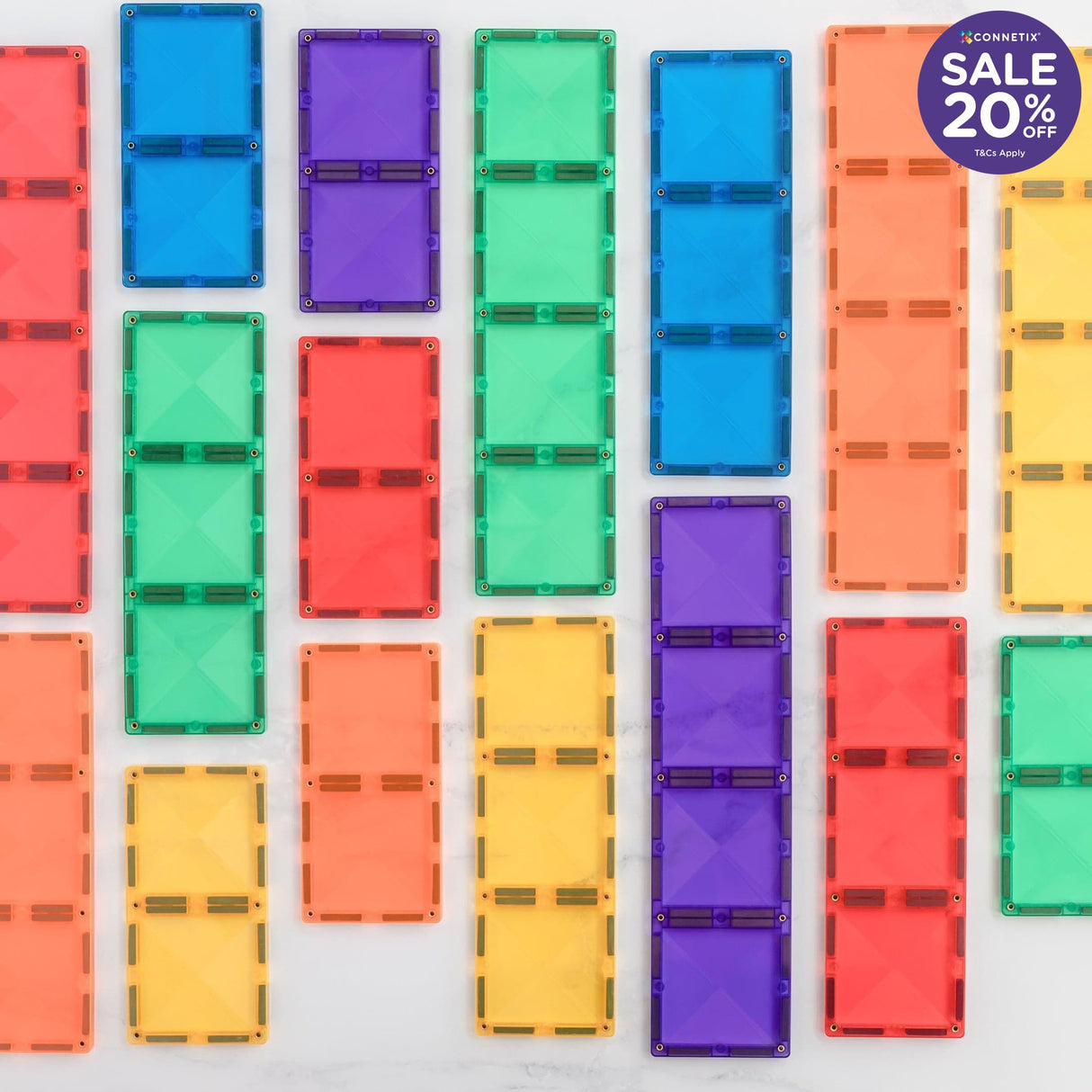 Connetix Rainbow Rectangle Pack 18pc