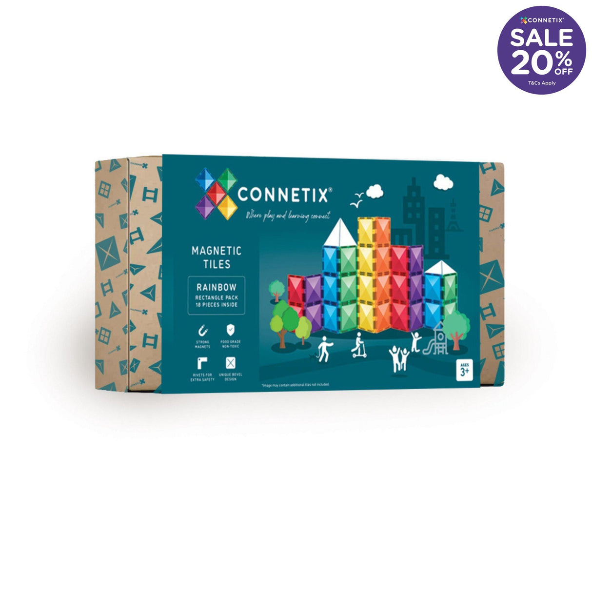 Connetix Rainbow Rectangle Pack 18pc