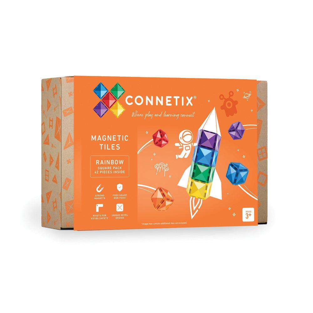 Connetix Rainbow Square Pack 42pc magnetic tiles