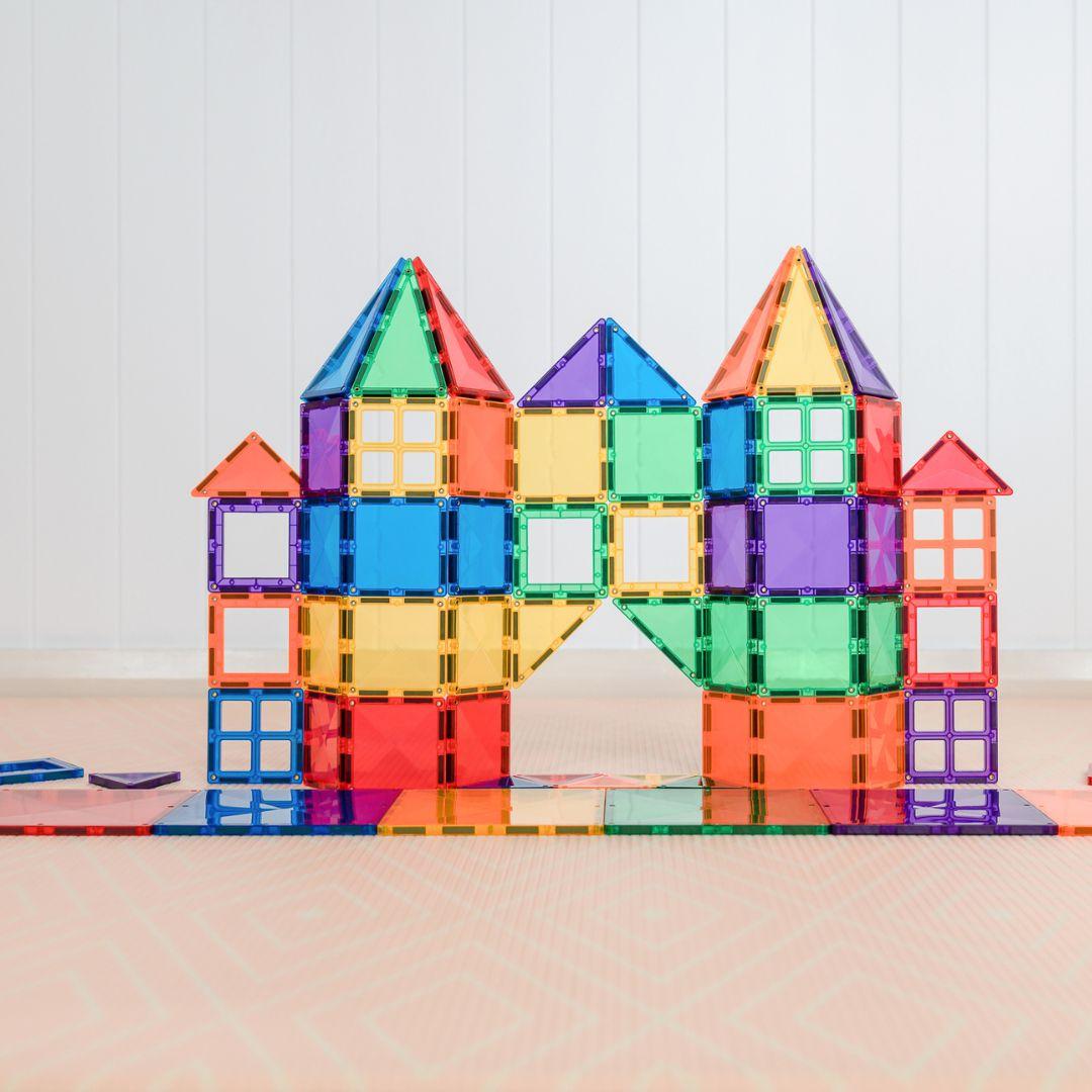 Close-up detail of the Connetix Rainbow Starter pack 60pc
