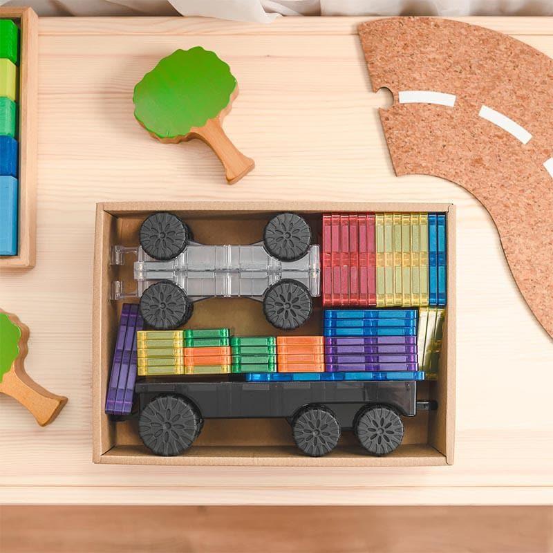 Close-up detail of the Connetix Rainbow Transport Pack - 50pc