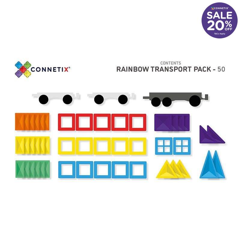 Connetix Rainbow Transport Pack - 50pc