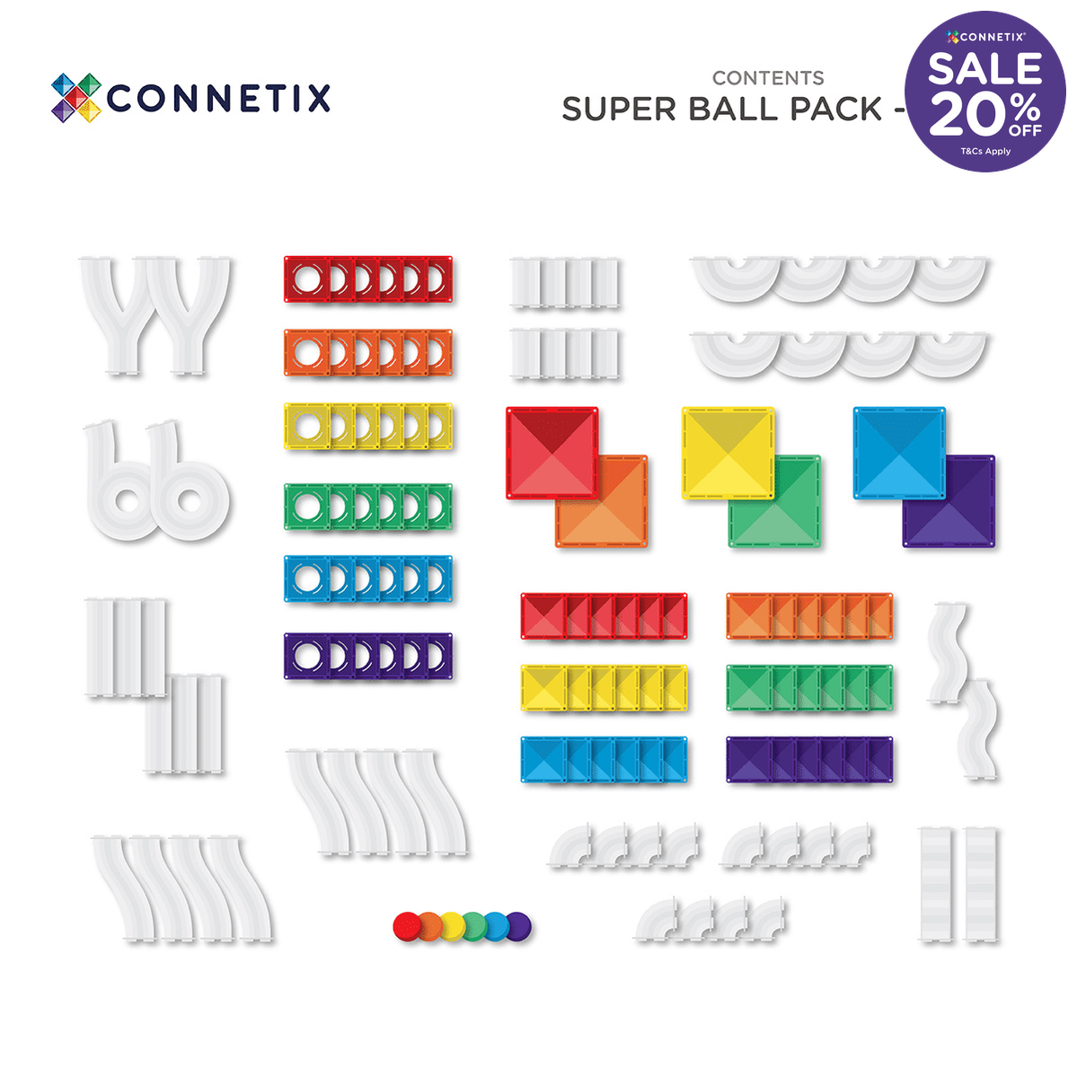 Connetix Super Ball Run Pack 134 pc