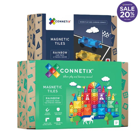 Connetix Tiles 104 Piece Creative Car Bundle