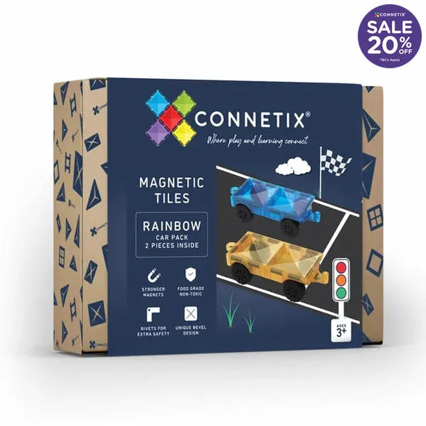 Connetix Tiles 122 Piece Pastel Creative Car Bundle