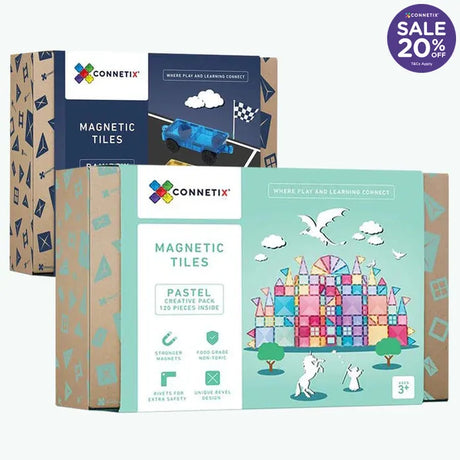 Connetix Tiles 122 Piece Pastel Creative Car Bundle